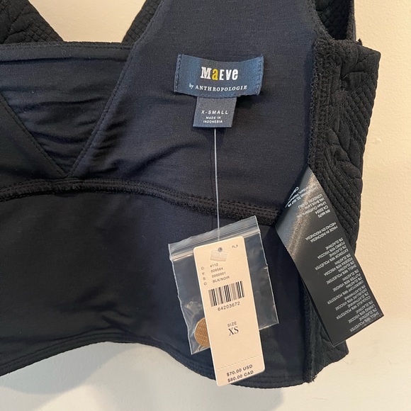 Anthropologie Maeve Button-Side Top XS- black - Picture 8 of 8